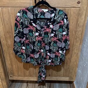 Entro Black Floral Crop Top